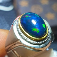 Kalimaya black opal ring stone