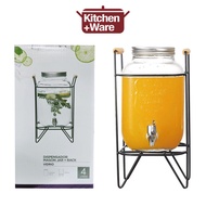 VIDRIO 4L Beverage Dispenser / Glass Dispenser Marson Jar + Rack / 4L / Juice Jar Beverage