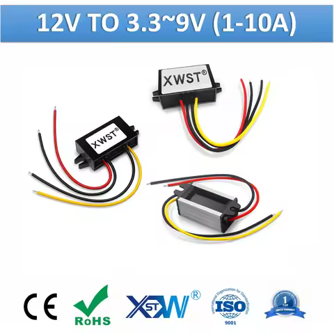 XWST DC to DC 12v to 3.3v 3.7v 4.2v 6v 7.5v 9v Step Down Module Power Converter 1A to 10A Mini Buck 