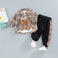 SETELAN ANAK LAKI LAKI/SETELAN KEJA OBLONG BONEKA BURBERRRY/KEMEJA KOTAK BURBERRY LENGAN PANJANG CEL