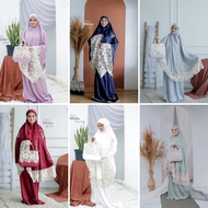 Milka Mukena Premium Mukena Beautiful Mukena Embroidered Mukena Lace Mukena Luxury Mukena Beautiful 