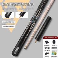Golden Vine Snooker Cue 10mm Tip 3/4 Joint Ash Front Tech Ebony Butt 145cm Full Pro Kit TG042