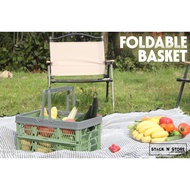 Stack n Store Foldable Shopping Basket Portable Picnic Basket Car Organizer Box