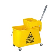 Yellow Mopping Pail With Wringer Trolley 20L / Mop Cart / Industrial Mop Pail Bucket {Local Store De