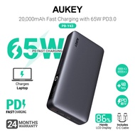 Aukey PB-Y43 Sprint X 20K 65W 20000mAh Portable Power Bank with Digital Display PD3.0 / PB-Y37 20000mAh 65W PD Powerbank (24 Months Warranty)