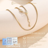 18k Gold Adjustable Snake Chain Necklace | Gold Layering Necklace Chain | Minimalist Gold Chain for 