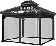 Mosquito Net for Outdoor Gazebo Canopy 4-Panel Canopy Screen Wall with Zipper for 10 x 10' Patio Gaz