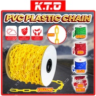 1 Roll 8mm x 20m Safety PVC Plastic Chain Barricade PVC Link Chain Rantai Plastik