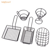 BDGF 1Pc Mini French Deep Fryers Basket Net Mesh Fries Chip Kitchen Tool Stainless Steel Fryer Home French Fries Baskets SG