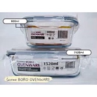 READY STOCK: Gorme German 1.5L Rectangular Glass with Lid For Lunch Box / Food Storage Container / M
