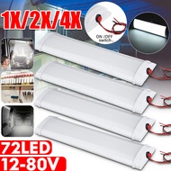12V 24V 10W 72 LED โคมไฟอ่านหนังสือ Super Bright LED Strip ไฟเพดานไฟภายในรถ Light Bar สำหรับรถบรรทุก RV Camper
