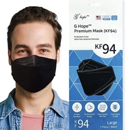 Premium 4-Layers 3D Face KF94 Mask Made in Korea (30 Count (Pack of 1), Black)
