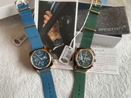 【BRISTON】經典雙眼計時腕錶方糖錶 -寶石綠2支一起6000 #23旋轉生日慶