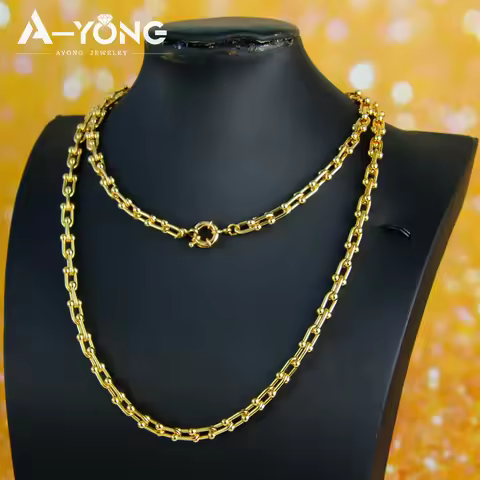 Luxury Dubai Wedding Gold Color Long Necklace 21k Gold Plated Italian Fashion Chokers Saudi Women Ev
