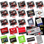 High Quality AMD Ryzen R9 R7 R5 R3 5000 Series CPU HDMI RTX GTX WIN 11 10 Processor Sticker Label Decal For Desktop Laptop Computer