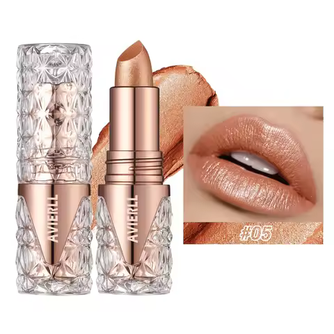 Quicksand Gold Lipstick Fine Glitter lipstick, Moisturizing Silky Mermaid Girl Pink, Long-Lasting Wa