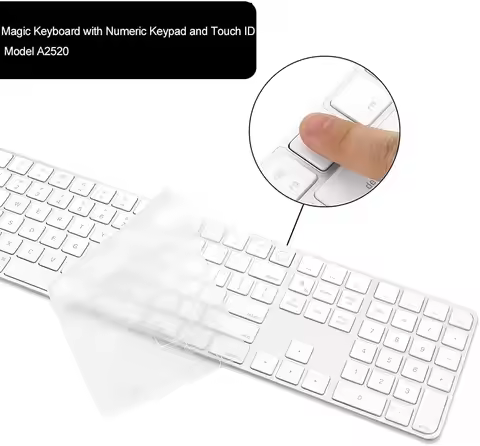 Thin TPU Keyboard Cover Skin For 2021 Apple iMac 24 inch M1 Chip Euro US Magic Keyboard Numeric Keyp