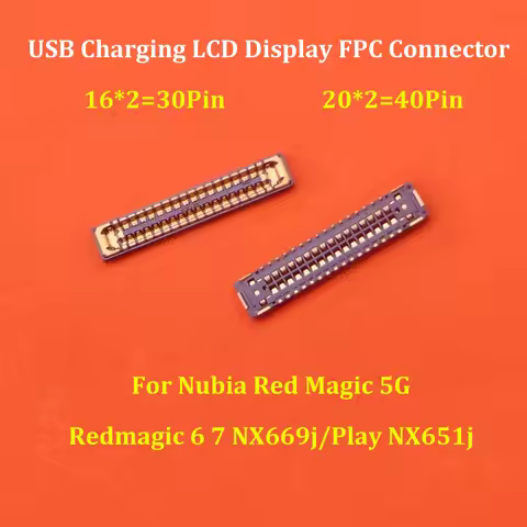 2-10Pcs 32Pin 40Pin USB Charging LCD Display FPC Connector On Motherboard For Nubia Red Magic 5G/Red