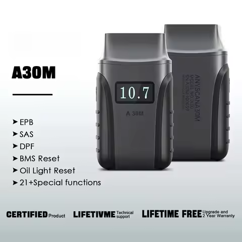 Anyscan A30M OBD2 Scanner,Lifetime Free Update Car scanner,Bi-Directional Control,ABS,Auto VIN,A/C R