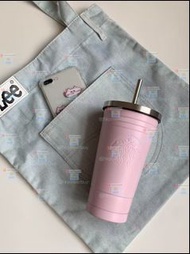 全新星巴克三條紋粉色銀蓋吸管杯星巴克三條槓吸管杯星巴0 保溫杯 水杯 水壺 戶外 保溫瓶