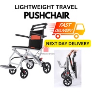 Foldable Lightweight Travel Pushchair Wheelchair Aluminium