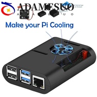 ADAMESUO Cover ASB Useful Cooler for Raspberry Pi 4 Model B, Pi 4B, Pi 4 Black Shell