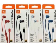 JBL - JBL Tune 310C USB-C, 有線入耳式耳機。黑色