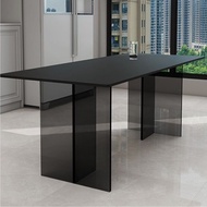 [Sg Sellers] Acrylic Stone Plate Dining Table Suspension Transparent Dining Table Rectangular Marble Dining Table Scratch Resistant High Temperature stain and wear resistant