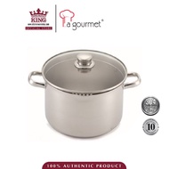 La gourmet Cook & Pour 24 x 16cm Stainless Steel High Casserole with Glass Lid, 6.8L (IH)
