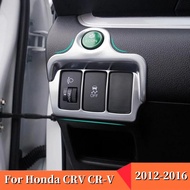 aihei สำหรับ Honda Crv Cr-v 2012 2013 2014 2015 2016 Abs Chrome Matte ไฟหน้าสวิทช์ควบคุมฝาครอบสติกเก