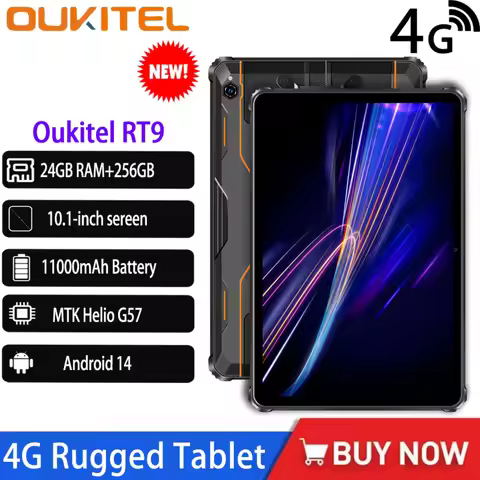 NEW Oukitel RT9 4G Rugged Tablet 10.1" HD Display 24GB 256GB Waterproof IP68/IP69K Tablet 11000mAh B