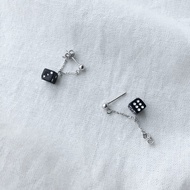 Cosmo dice earrings 925. silver / korea korean fashion accessories jewelry item 925 silver gold pear