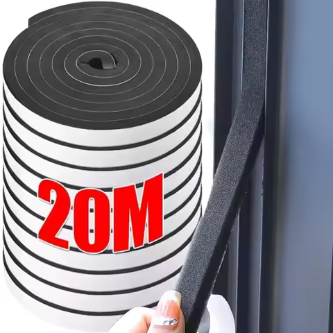 20/2M Sponge Door Window Seal Strip Self-Adhesive Insulation Acoustic Foam Weatherstrip Home Windpro