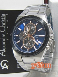 Jam Tangan Alexandre Christie 6382 MC-Silver Blue Rosegold