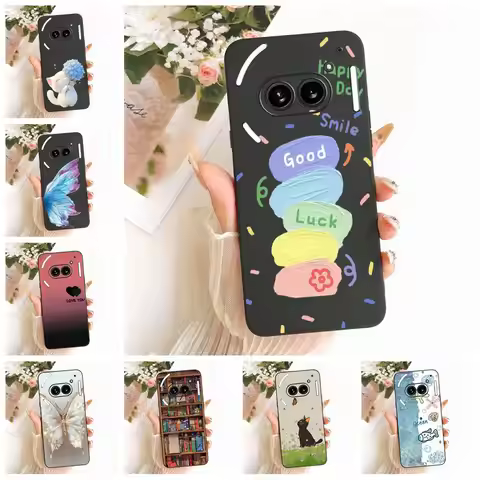 Cover For Nothing Phone 2a Case A142 Silicone Cute Cat Fashion Butterfly Funny Painted Casing For No