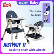 Baby High Chair Foldable Baby Dining Compartment Booster with Adjustable Height easy to assemble