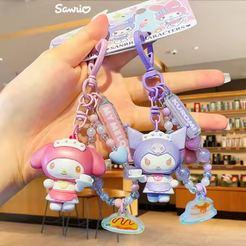 Sanrio Family Kawaii My Melody Coffee Shop Series Pendant Cartoon Keychain Mini Creative Backpack Sm