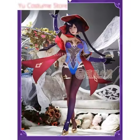 Anime!Genshin Impact Mona Game Suit XingTianShuiJing Gorgeous Jumpsuits Uniform Cosplay Costume Hall