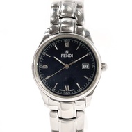 【日本直運 二手美品】FENDI 芬迪 手錶 210G Orologi 時光系列 不鏽鋼 銀色/黑色 石英 圓形錶盤