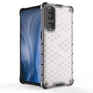 For OPPO Reno3 5G / Reno 3 Pro 5G Case Transparent Honeycomb Pattern Shock-proof Back Hard Cover for Reno3Pro 手机壳 防摔手机壳
