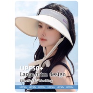 Outdoor cycling hat sunscreen ice silk oversized brim sun hat UV outdoor hat