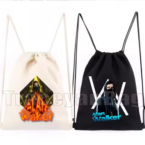 Alan Walker Music Singer Poster Fan Cute Gifts Lover Women Girls Men Canvas Drawstring Bag Soccer Ba