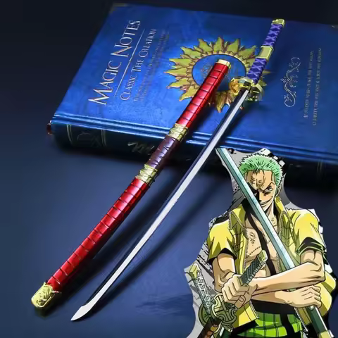 26CM Katana Roronoa Zoro One Piece Sword Zinc Alloy Keychain Samurai Katana Sword Ornament Collectio