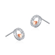 ☽﹉✁SK Jewellery 10K White and Rose Gold Love Nest Diamond Earrings