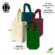 1 Lusinan /12pcs Tas Kain Spunbond Goodie Bag Handle Box Kotak Jumbo Besar 25x35x10 Kantong Belanja