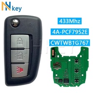NHKEY CWTWB1G767 Smart Flip Remote Key 3 Buttons 433MHz 4A PCF7952E For Nissan Qashqai J11 Pulsar C1
