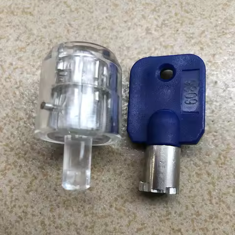 7 Pin Plum Lock Cylinder Transparent Tubular Lock Visible Pick Cutaway Practice View Padlock Trainin