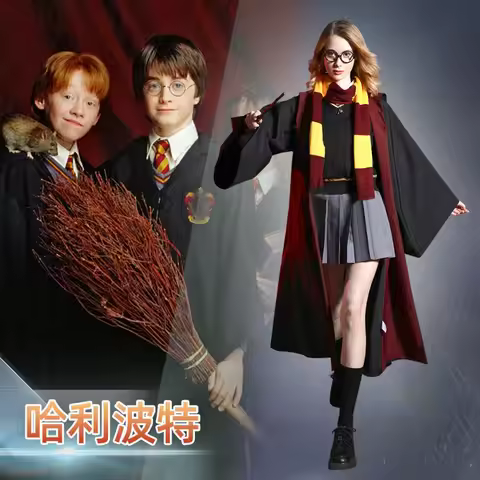 Harry Potter Academy Robe Cinema Magic Robe Halloween Cosplay Party Costume Magic Robe Cloak with Ti