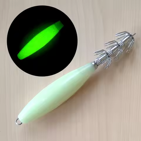 1PC 17g 33g44g 55g72g Glow Squid Jigs Hook Luminous Squid Hook Cuttlefish Fishing Hook Sea Fishing L