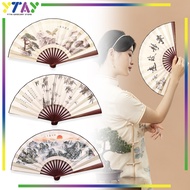 10 Inch Folding Hand Fan Chinese Painting Motif Chinese Silk Folding Fan Portable Folding Fan Materi